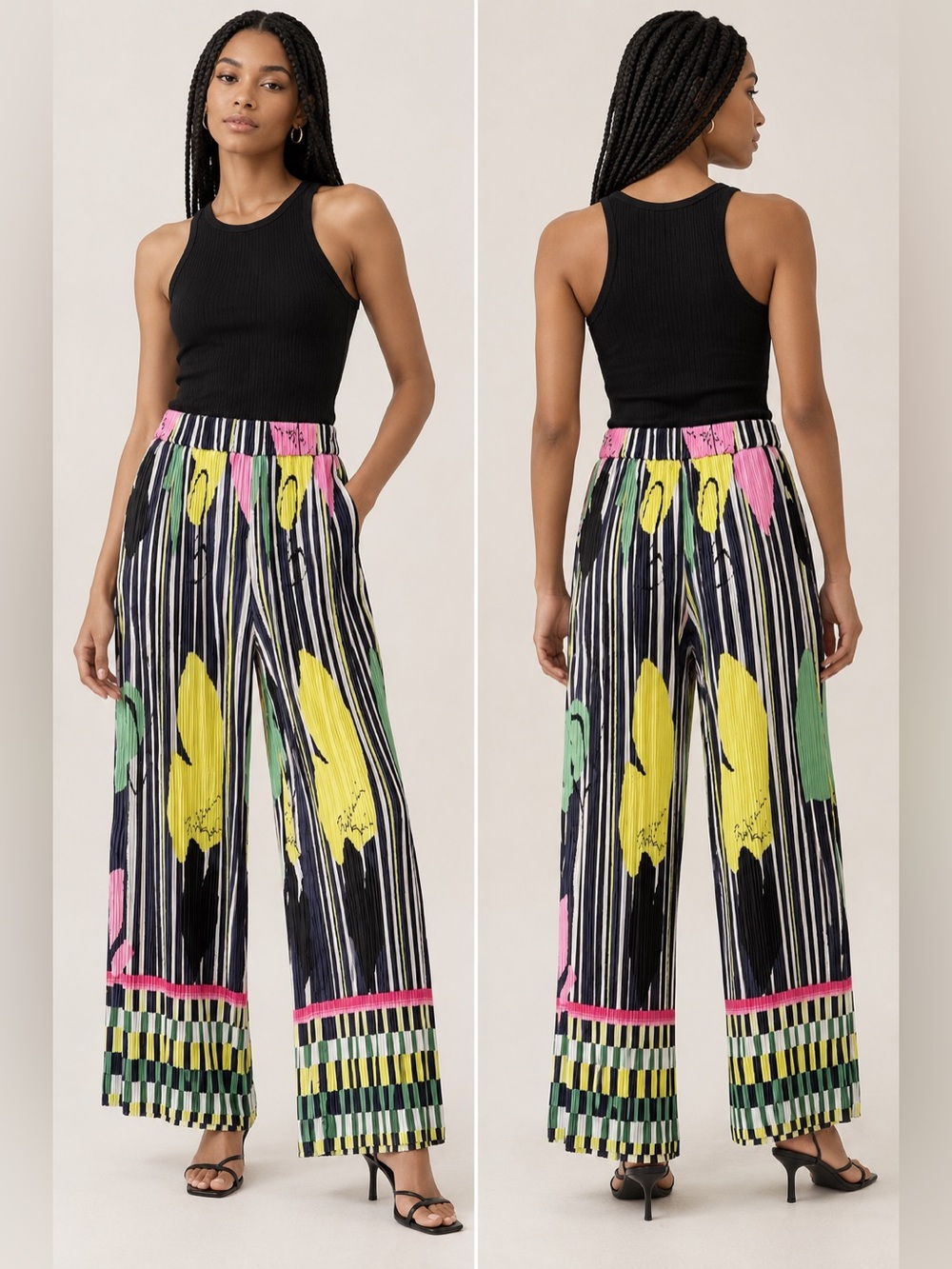 Purification Garcia Multicolored Plisse Pleated Trousers
